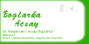 boglarka acsay business card