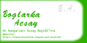 boglarka acsay business card